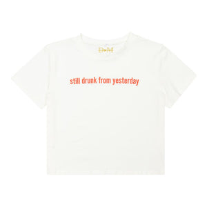 Still Drunk From Yesterday crew neck tee (off white) front
