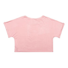 Load image into Gallery viewer, Still Drunk From Yesterday rolled sleeve crop tee (Pink) back
