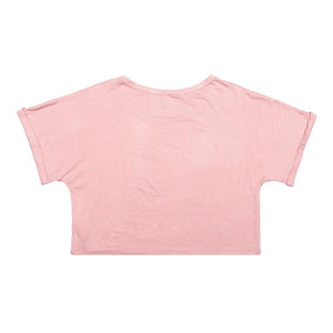 Still Drunk From Yesterday rolled sleeve crop tee (Pink) back