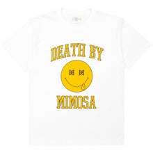 Load image into Gallery viewer, Death By Mimosa Drunk Smiley Tee Front