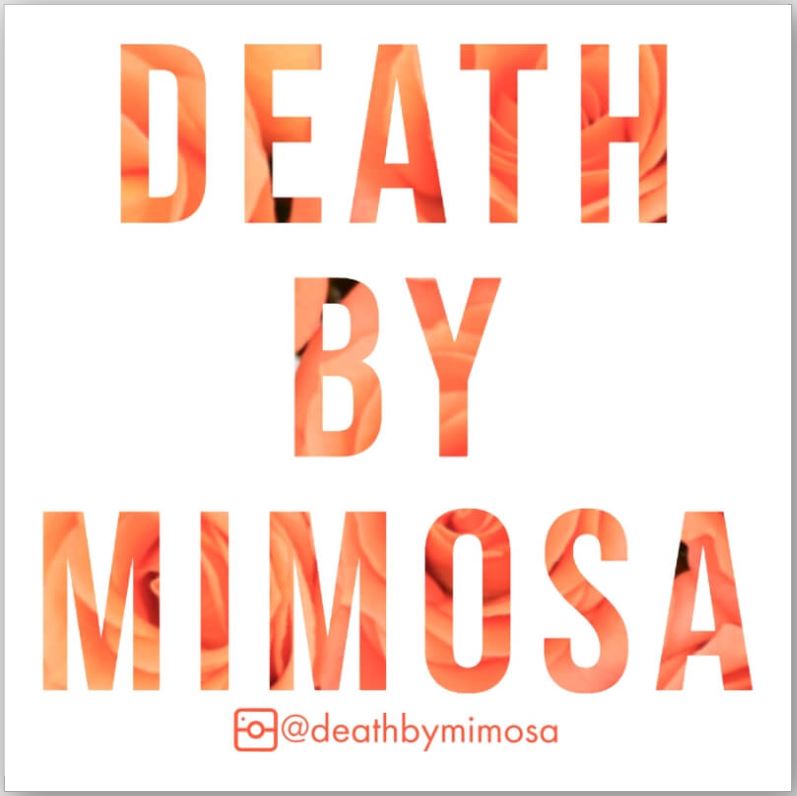 Death By Mimosa peach roses sticker
